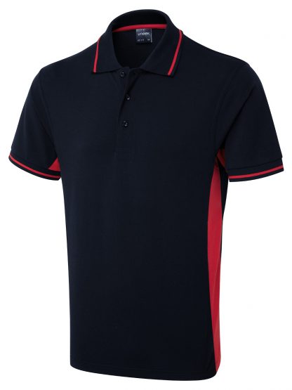 Uneek Two Tone Polo Shirt - Navy/Red