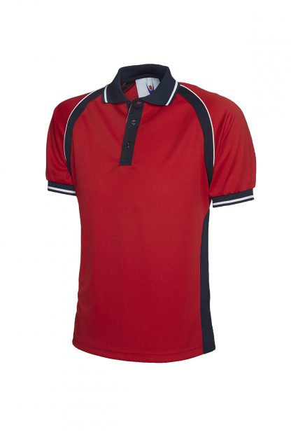 Uneek Sports Poloshirt - Red/Navy