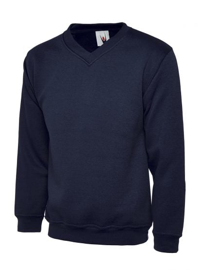 Uneek Premium V-Neck Sweatshirt - Navy