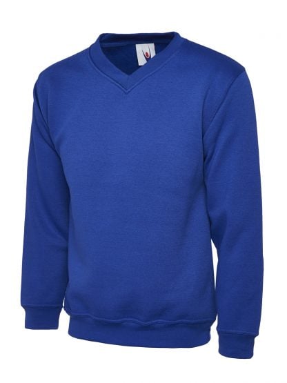 Uneek Premium V-Neck Sweatshirt - Royal