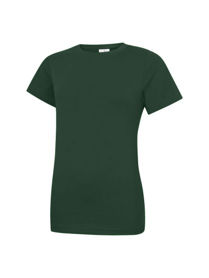 Uneek Ladies Classic Crew Neck T-Shirt - Bottle Green