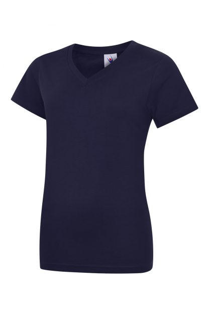 Uneek Ladies Classic V Neck T Shirt - Navy