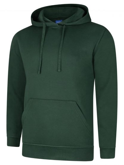 Uneek Deluxe Hooded Sweatshirt - Bottle Green