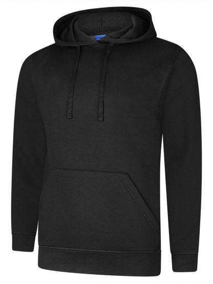 Uneek Deluxe Hooded Sweatshirt - Black