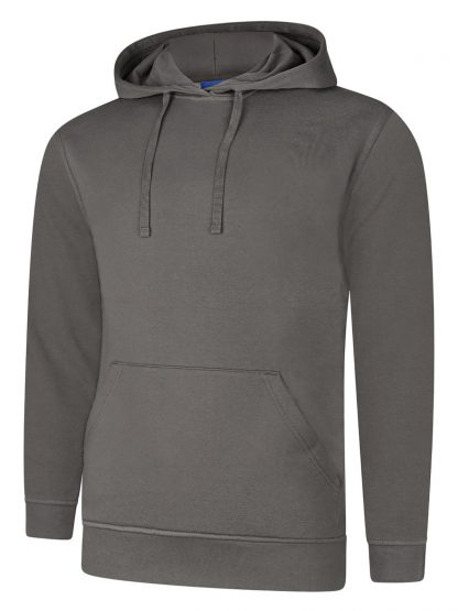 Uneek Deluxe Hooded Sweatshirt - Steel Grey