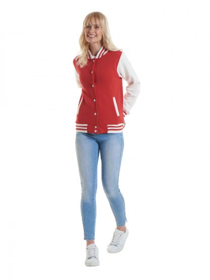 Uneek Ladies Varsity Jacket - Royal/White