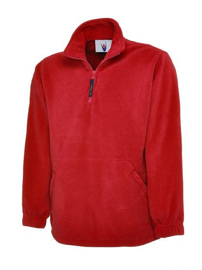 Uneek Premium 1/4 Zip Micro Fleece Jacket - Red