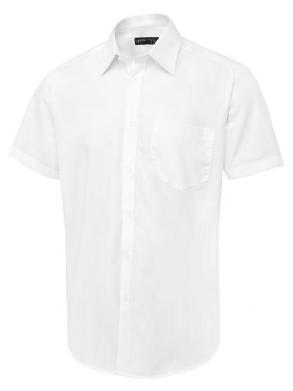 Uneek Men's Short Sleeve Poplin Shirt - White