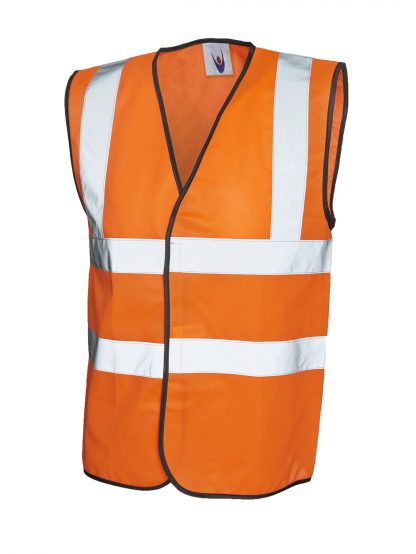 Uneek Sleeveless Safety Waist Coat - Orange