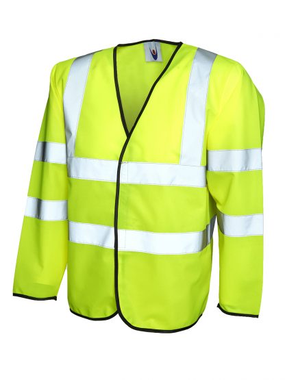 Uneek Long Sleeve Safety Waist Coat - Yellow