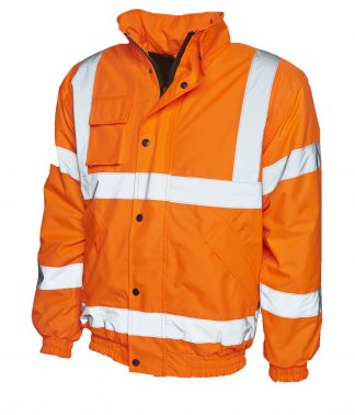 Uneek High Visibility Bomber Jacket - Orange