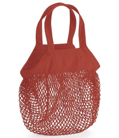 W Mill Org. Cotton Mini Mesh Grocery Bag Orange rust ONE (W151 ORR ONE)