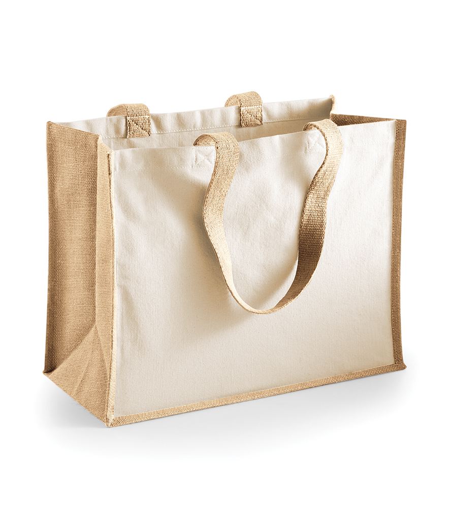 Westford Mill Printers Jute Classic Shopper - Top Embroidery