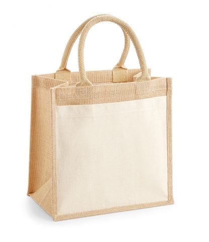 W Mill Pocket Jute Midi Tote Natural ONE (W426 NAT ONE)