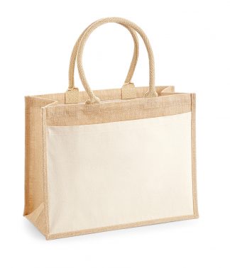 W Mill Pocket Jute Shopper Natural ONE (W427 NAT ONE)