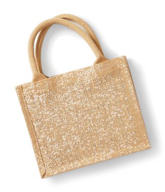 W Mill Shimmer Jute Mini Gift Bag Natural gold ONE (W431 NTG ONE)