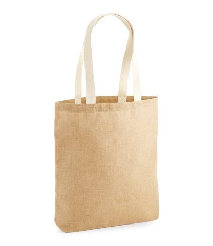W Mill Unlaminated Jute Tote Natural ONE (W455 NAT ONE)