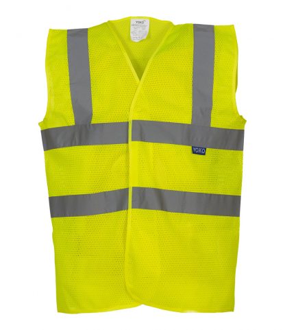 YK104 - Yoko Top Cool Open Mesh Waistcoat - Yellow