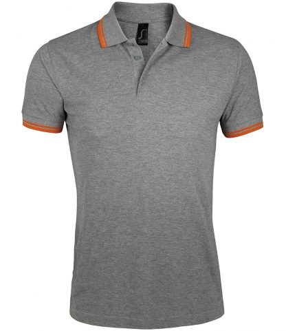 SOLS Pasadena Polo Shirt Grey marl/orange 3XL (10577 GM/OR 3XL)