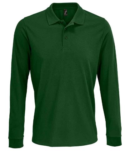 03983 BOT XS - SOL'S Unisex Prime Long Sleeve Piqué Polo Shirt - Bottle Green