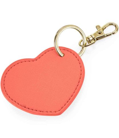 BG746 CRL ONE - BagBase Boutique Heart Key Clip - Coral