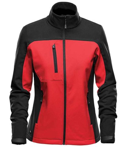 BHS3W BRE/B S - Stormtech Ladies Cascades Soft Shell Jacket - Bright Red/Black