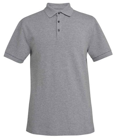 BK613 GYM S - Brook Taverner Hampton Premium Cotton Polo Shirt - Grey Marl