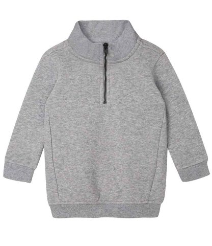 BZ66 HEA 6-12 - BabyBugz Baby 1/4 Zip Sweatshirt - Heather Marl