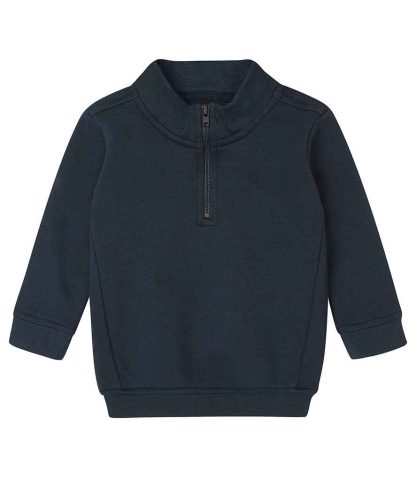 BZ66 NAV 6-12 - BabyBugz Baby 1/4 Zip Sweatshirt - Navy