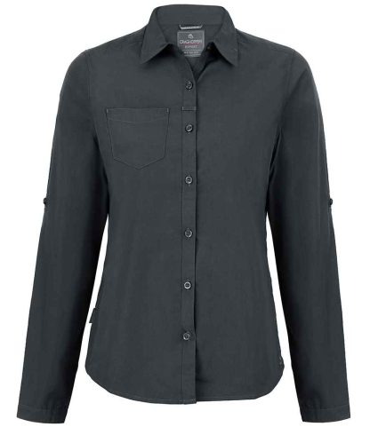 CR541 CAG 8 - Craghoppers Expert Ladies Kiwi Long Sleeve Shirt - Carbon Grey