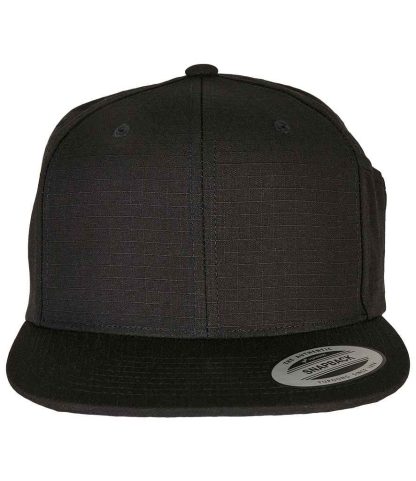 F6089PS BLK ONE - Flexfit Pencil Holder Snapback Cap - Black