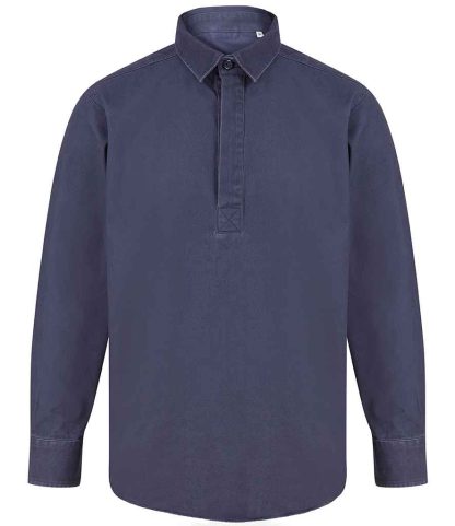 FR050 WNV XS - Front Row Pullover Drill Shirt - Washed Navy